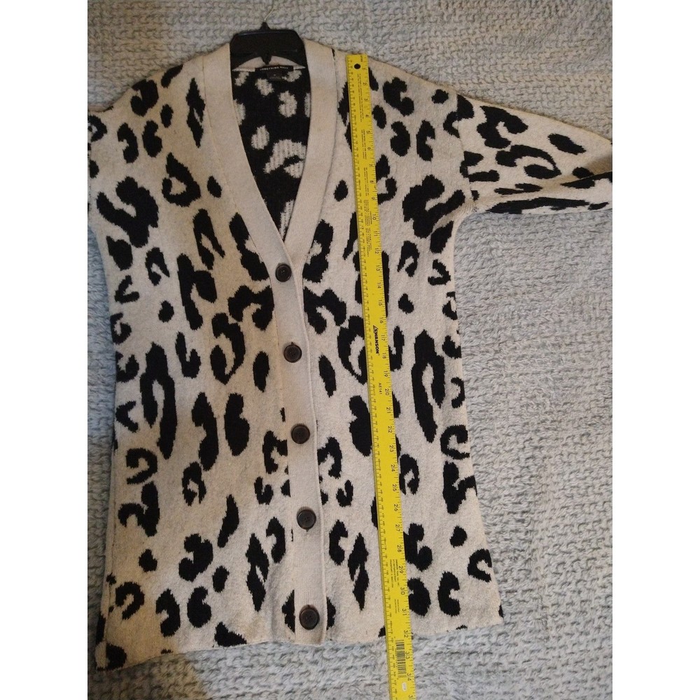 Something Navy Leopard Print Button-Up Sweater Ca… - image 8